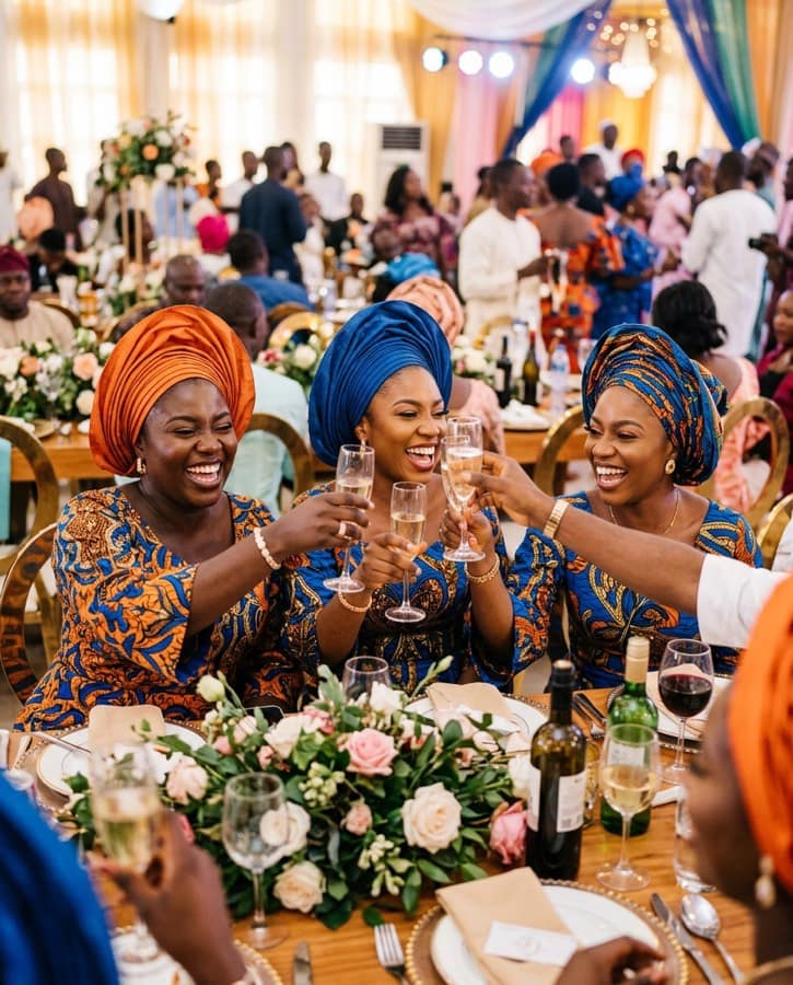Guests celebrating at a reception